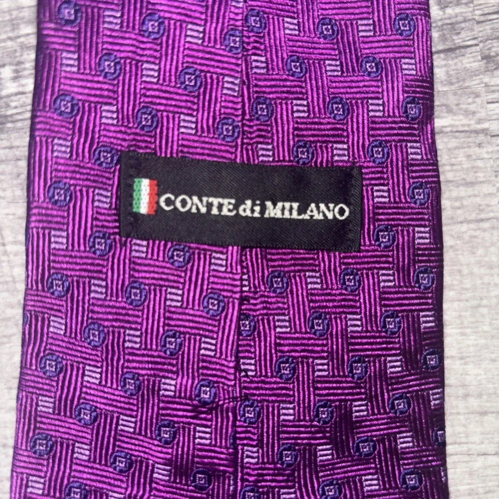 CONTE di MILANO Purple Silk Tie